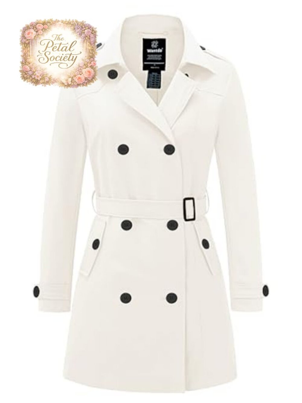 Women's Classic Double Breasted Trench Coat with Belt